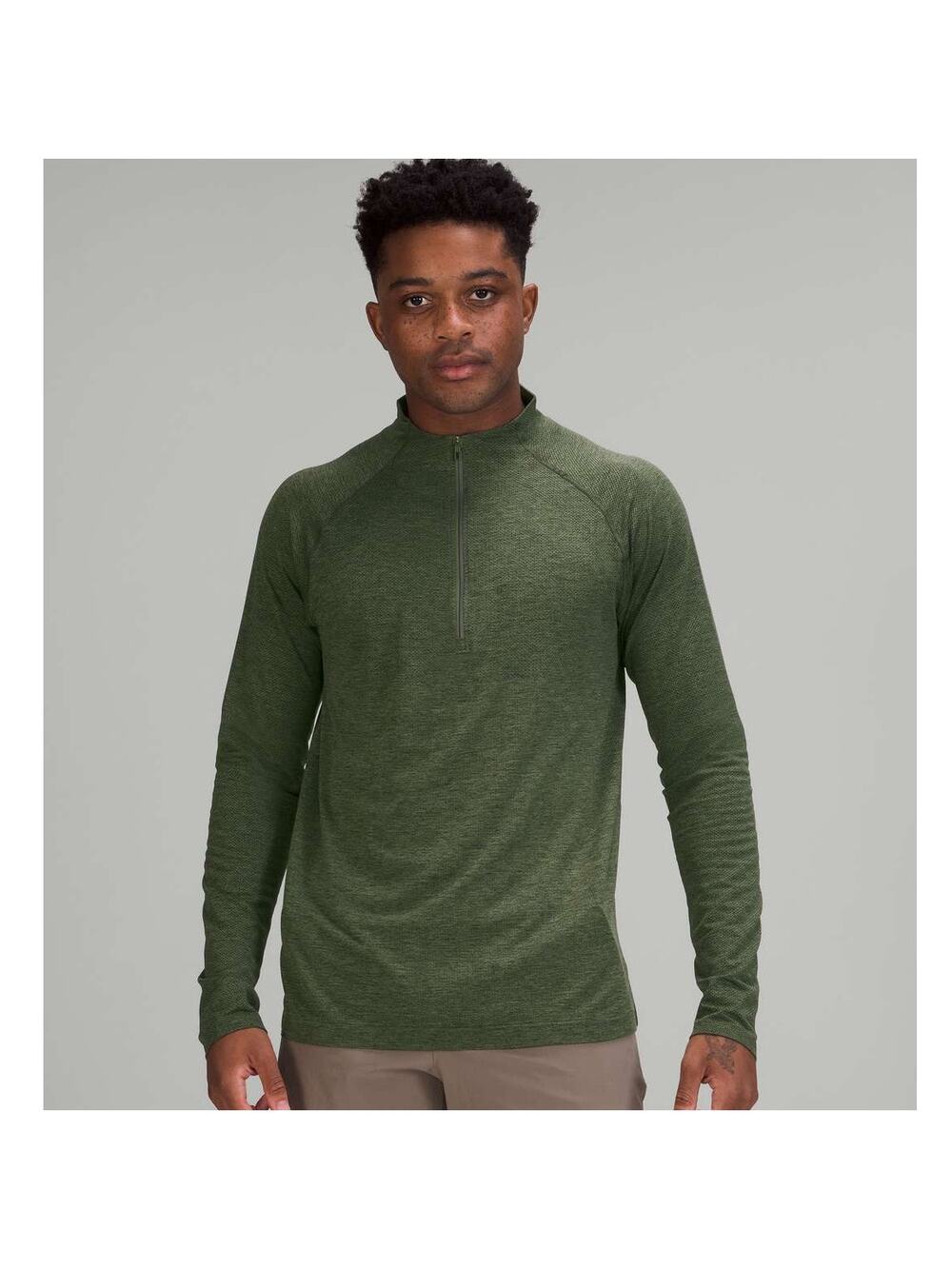 Lululemon Metal Vent Tech Half-Zip 2.0 Size Large Rainforest Green Green Twill